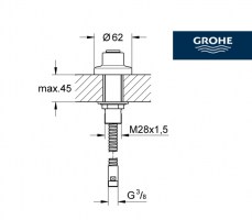 MEDIDAS SOPORTE PARA DUCHA BAÑERA GROHE